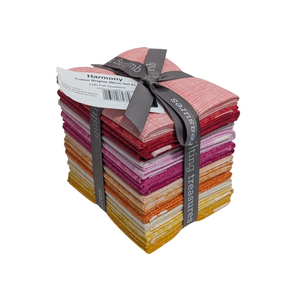 Harmony Cotton Brights Warm Set 1 Fat Quarter Bundle Quilting Treasures